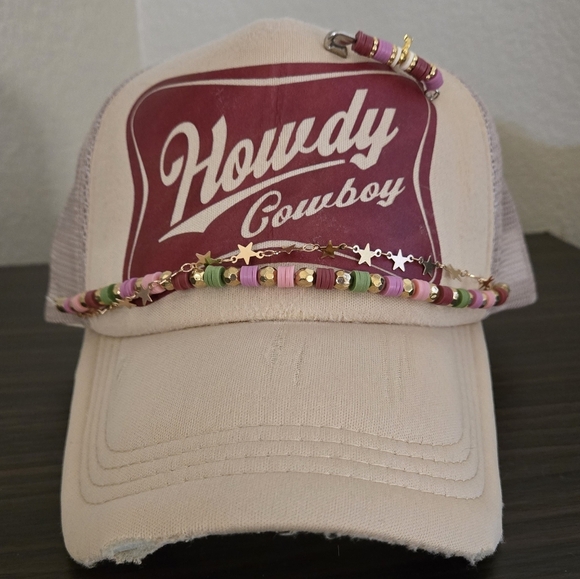 Source Unknown Accessories - Howdy cowboy handmade distressed trucker hat.